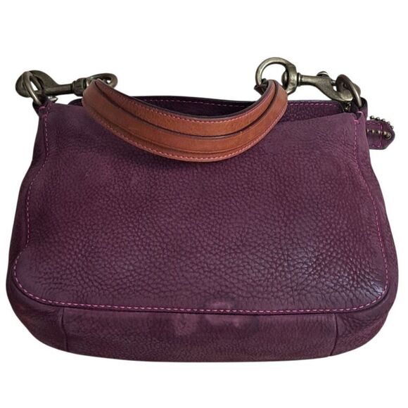 Vintage Coach Soho Small Hobo Leather Shoulder Bag Plum Turn Lock Style 9391 - Picture 4 of 14